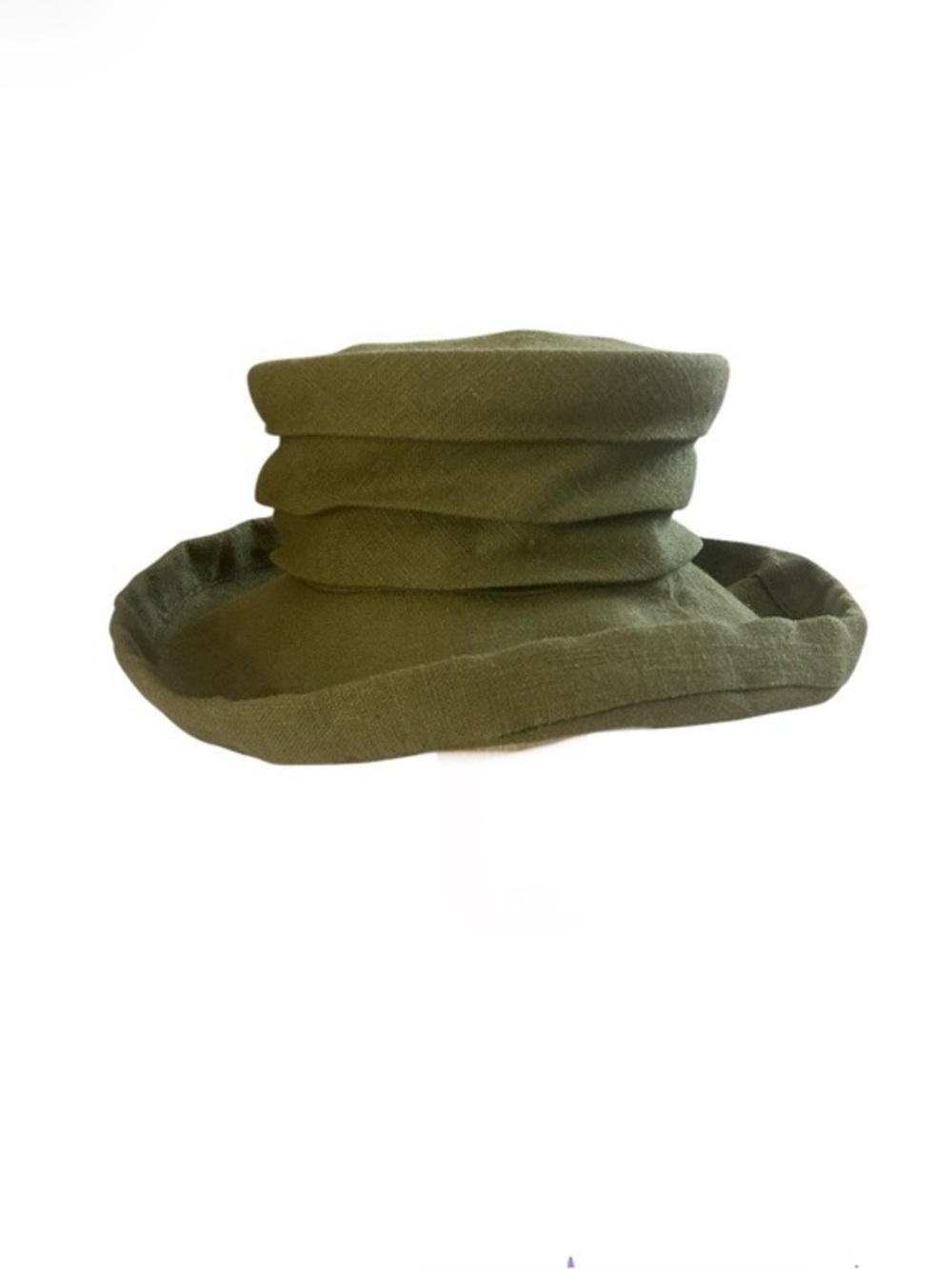 Women’s Olive Green Linen hat designed by Shelley West